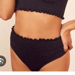 Reformation Ventura Smocked Bikini Bottom